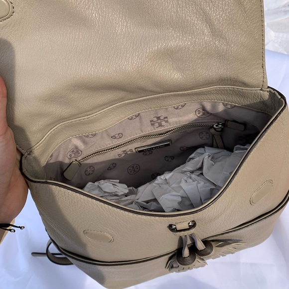 Thea Leather Tassel Backpack French Gray main image 7